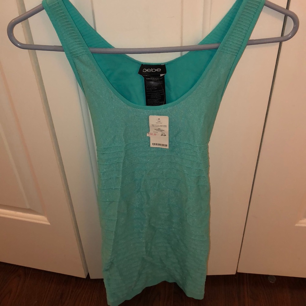 BEBE teal mini dress BRAND NEW W/ TAG